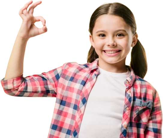Girl showing okay sign in Pediatric Dentistry and Orthodontics of Forsyth - Cumming